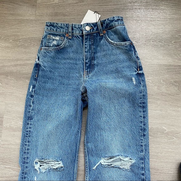 Zara Hi Rise Full Length Wide Leg Jeans - Picture 9 of 11